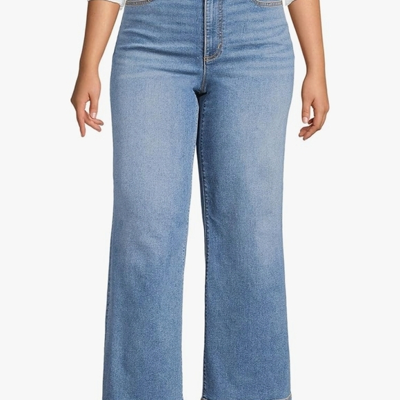 Lands' End Blue Wide Leg Pants - Picture 1 of 11